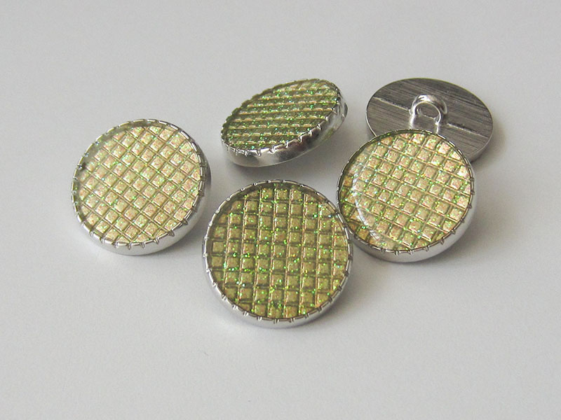 www.Knopfparadies.de - 0205sg - Glitzernde Metallknöpfe in Silber