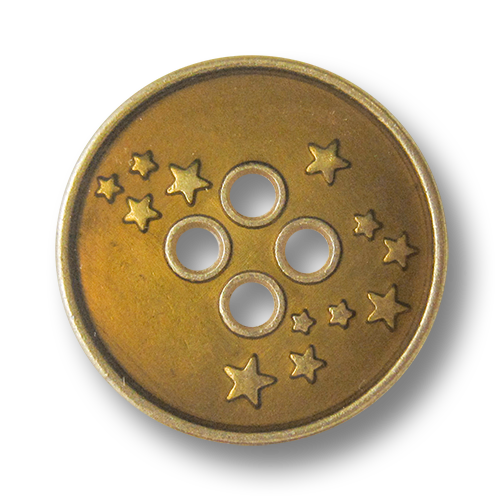 www.Knopfparadies.de - 4276go - Freche Sternknöpfe aus Metall in Gold