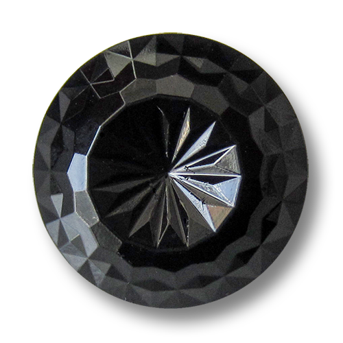www.Knopfparadies.de - 5901sc - Leichte schwarze Kunststoffknöpfe wie facettierte Glasknöpfe