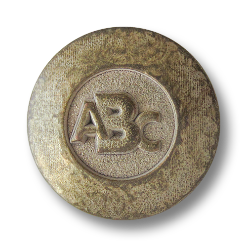 www.Knopfparadies.de - 1623vi - Moderne Metallknöpfe mit ABC Motiv in Bicolor Optik