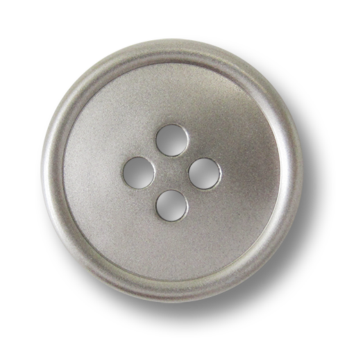 www.Knopfparadies.de - 3307si - Metallisch silber schimmernde Kunststoffknöpfe mit vier Knopflöchern