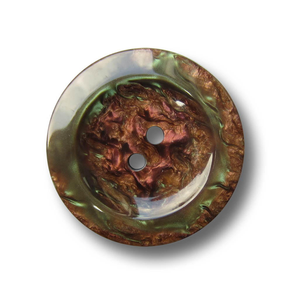 Wunderschöner braun grüner Knopf mit Perlmutt Schimmer