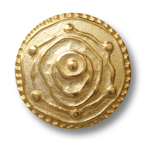 www.Knopfparadies.de - 2201go - Goldene Metallknöpfe mit Phantasie Muster