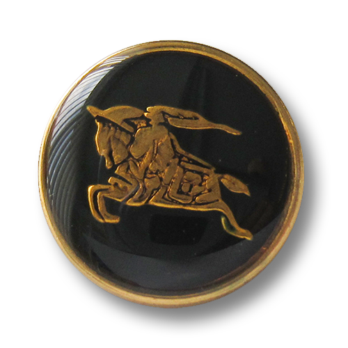 www.knopfparadies.de - 2601sg - Schwarz und goldfarbene Metallknöpfe