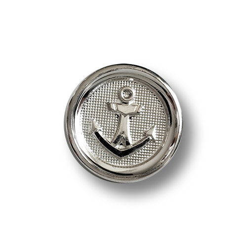 www.knopfparadies.de - 6803si - Silberfarbene, maritime Kunststoffknöpfe