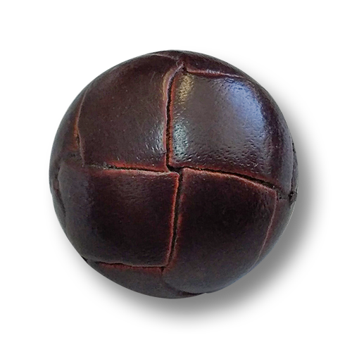 www.knopfparadies.de - 6485db - Dunkelbraune Lederknöpfe mit Flechtmuster