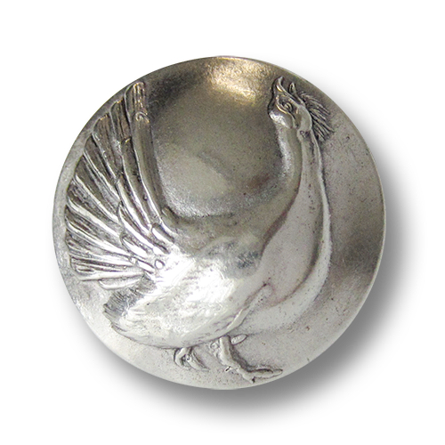www.knopfparadies.de - 3268sg - Silberfarbene Trachtenknöpfe mit kährnedem Auerhahn