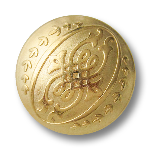 www.knopfparadies.de - 0599gh - Umwerfend schöne Metallknöpfe in matt gold mit edlem Muster