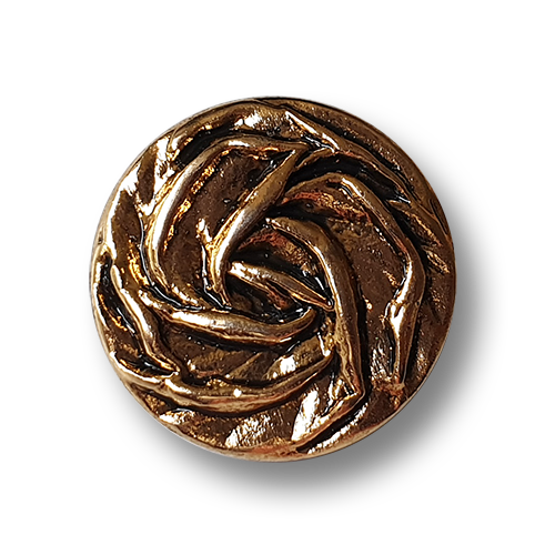 Extravagante altgoldfarbene Kunststoffknöpfe mit Rosen Motiv
