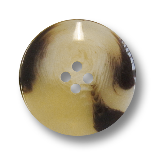Klassischer beige & braun melierter Vierloch Knopf