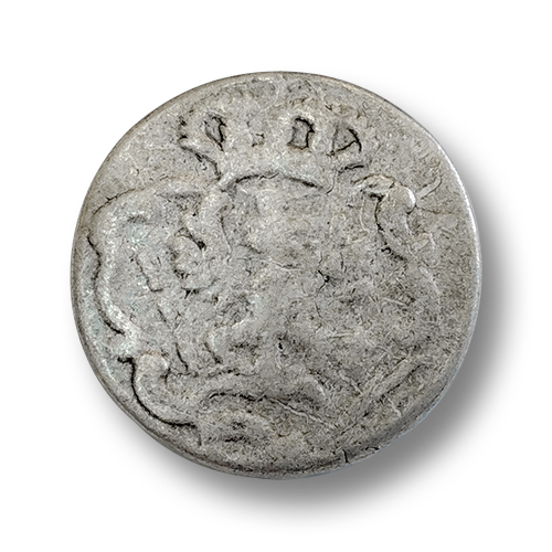 www.knopfparadies.de - 4247as - Altsilberfarbene Metallknöpfe wie alte Münze mit gekröntem Adler