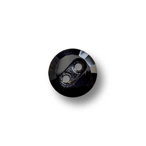 www.knopfparadies.de - 4254sc - Wunderschöne, schwarze Glasknöpfe