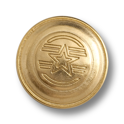 Matt goldfarbener Uniformknopf mit Sternmotiv