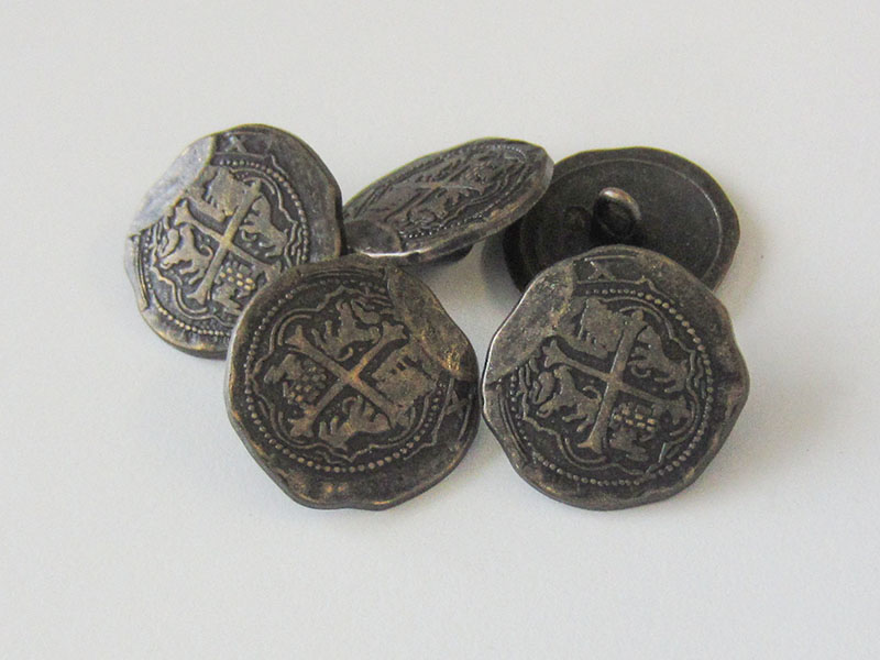 www.knopfparadies.de - 0070am - Metallknöpfe mit historischem Münzmotiv -
