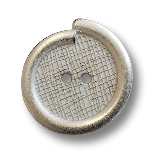 www.knopfparadies.de - 4496si - Matt silberfarbene Metallknöpfe - günstigere B-WARE