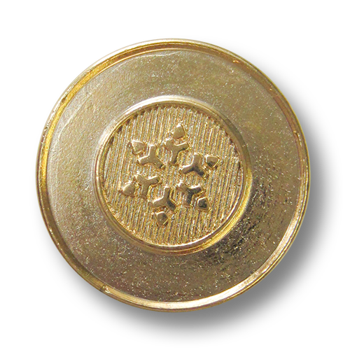 www.Knopfparadies.de - 3380gg - Günstigere goldene Ösenknöpfe aus Metall mit Stern / Schneeflocke