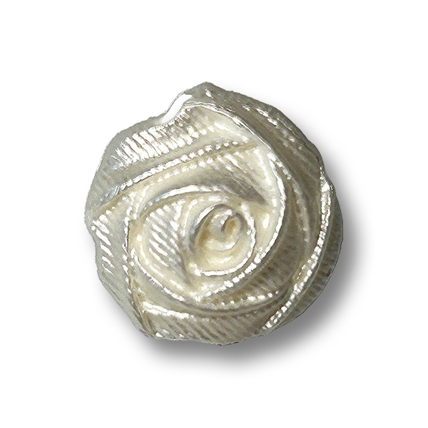 Bildschöne plastische Rosen Kunststoffknöpfe mit Öse in einer Creme-Farbe