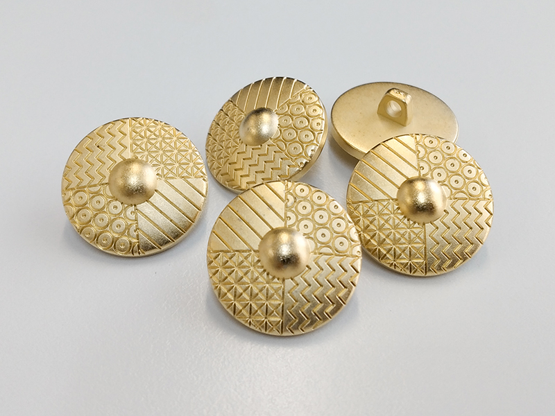 www.knopfparadies.de - 6006go - Goldfarbene Kunststoffknöpfe - günstige B-Ware!