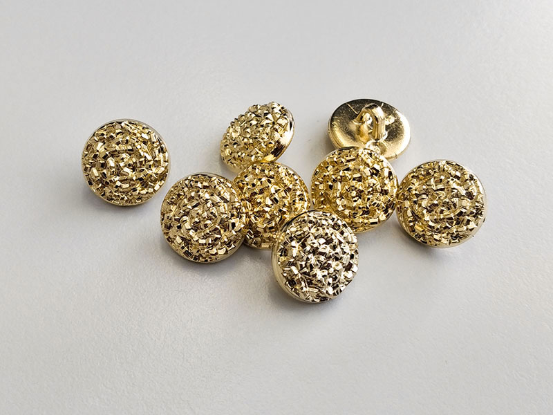www.knopfparadies.de - 4464go - Goldfarben funkelnde Kunststoffknöpfe