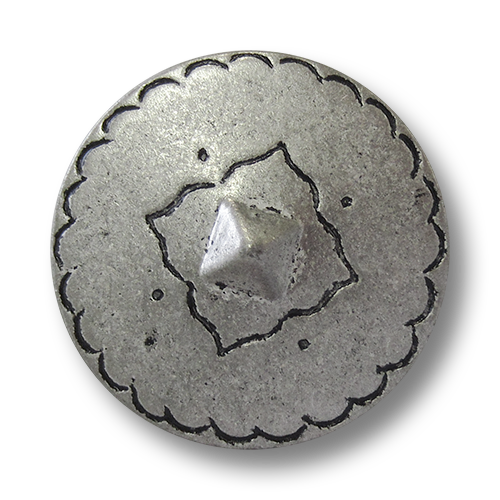 www.knopfparadies.de - 5919zn - Mittelalterlich wirkende Metallknöpfe in altsilber