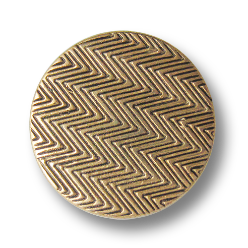 www.Knopfparadies.de - 3974ag - Tolle altgoldfarbene Ösenknöpfe aus Metall mit geometrischem Muster
