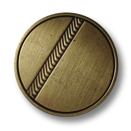 www.knopfparadies.de - 1504me - Matt altmessingfarbene Ösen Metallknöpfe mit Zierband