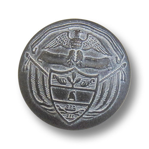 www.knopfparadies.de - 5997ew - Patiniert eisenfarbenme Uniformknöpfe aus Kunststoff