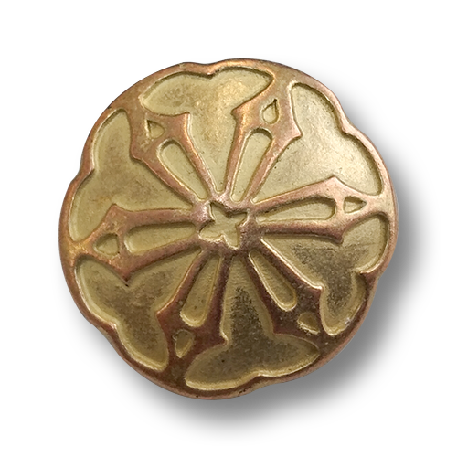 www.knopfparadies.de - 0353gk - Nostalgische Metallknöpfe in bicolor: gold- und kupferfarben