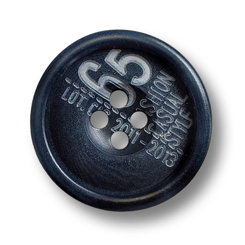 www.knopfparadies.de - 4264db - Dunkelblaue Steinnussknöpfe mit Muster