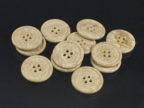 Schlichte Kunststoffknöpfe beige gemasert (12 Stck)