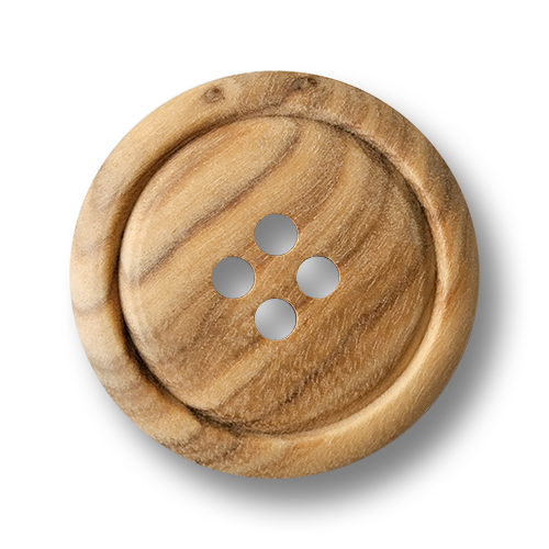 www.knopfparadies.de - 2813ho - Hübsche, ungleichmäßig gemaserte Holzknöpfe mit vier Löchern