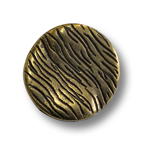 www.knopfparadies.de - 6073me - Glänzend messingfarbene Metallknöpfe mit Animal Print