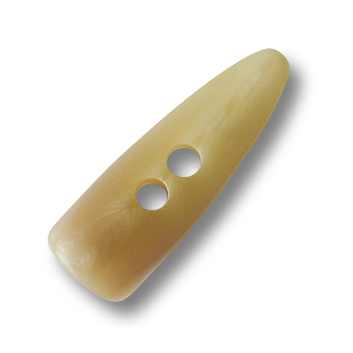 www.knopfparadies.de - 1682be - Beigefarbene Knebelknöpfe aus Kunststoff mit 2 Löchern