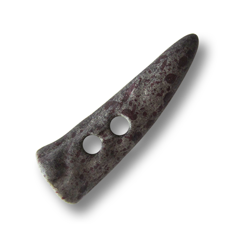 www.Knopfparadies.de - 1650li - Kleine braune Knebelknöpfe wie Geweihspitzen mit lila Sprenkeln