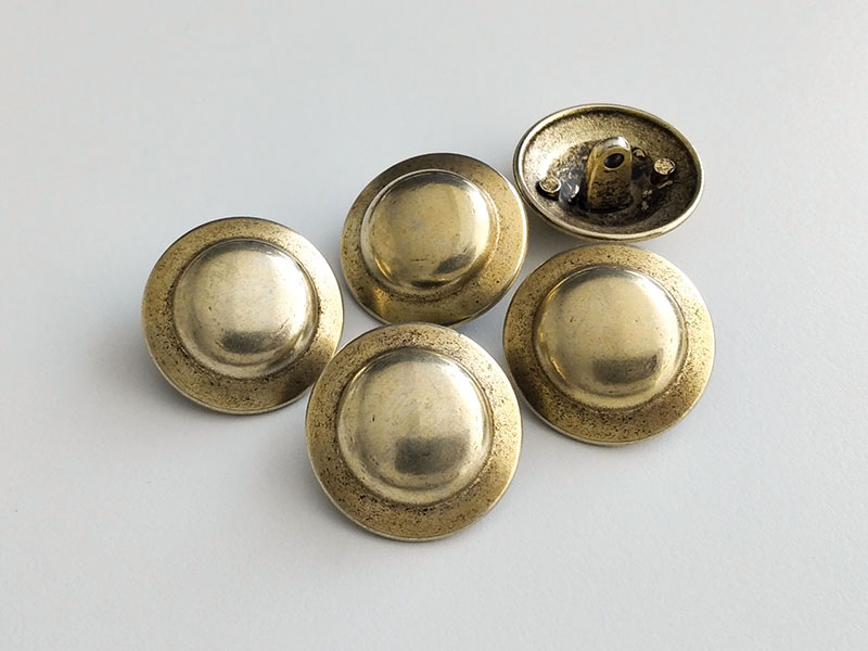 www.knopfparadies.de - 4083ag - Goldfarbene Metallknöpfe in Vintage-Look