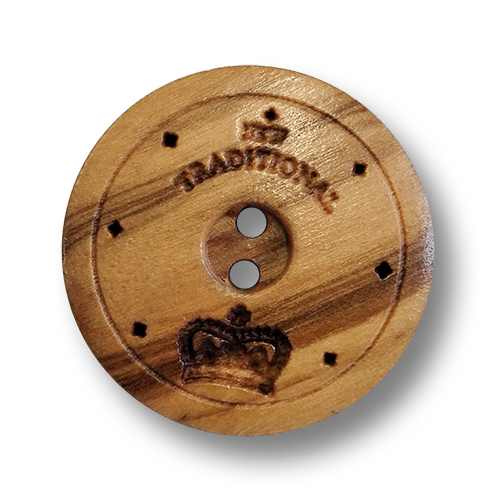 www.knopfparadies.de - 6141ho - Elegante Holzknöpfe mit zwei Löchern