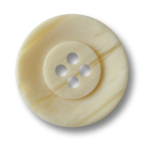 www.Knopfparadies.de - 2718bg - Hell beige marmorierte & schraffierte Vierloch Kunststoffknöpfe