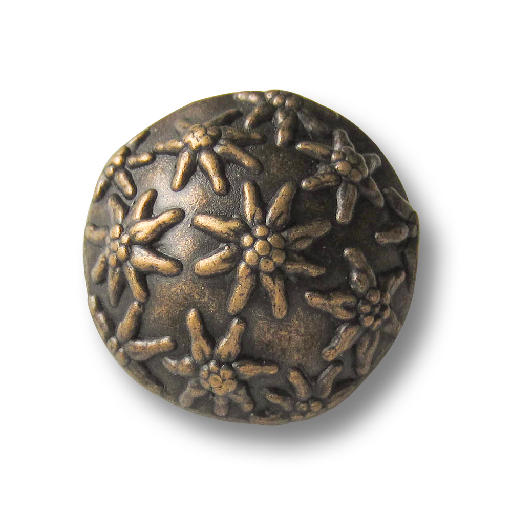 Ausgefallen schöne Trachtenknöpfe aus Metall mit Muster: Edelweiss