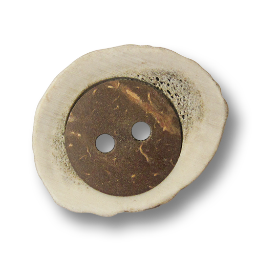 www.knopfparadies.de - 2575hh - Ausgefallene Trachtenknöpfe aus Hirschhorn in interessantem Materialmix