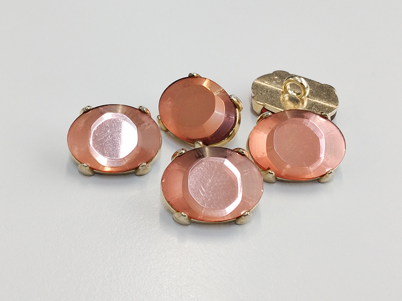 www.knopfparadies.de - 6068zi - Ovale Schmuckknöpfe in gold und rosè - B-WARE