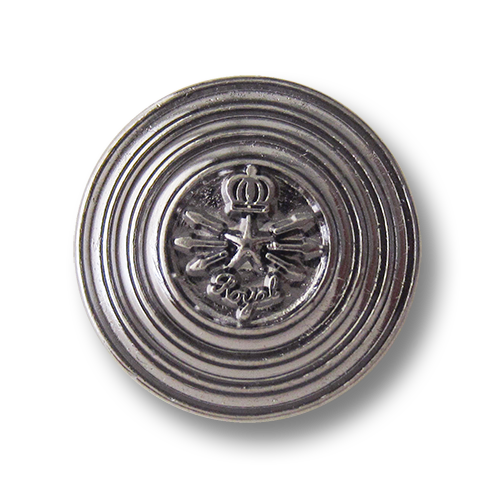 Chromfarbene Metall Ösen Knöpfe "Royal" mit Stern und Krone