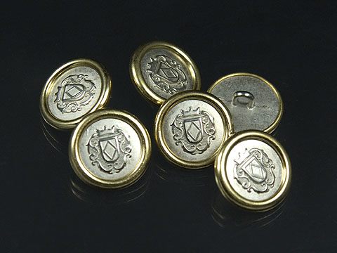 Günstiger Wappen Metall Knopf - B-WARE