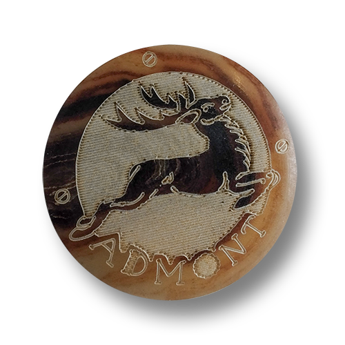 www.knopfparadies.de - 6526br - Braune Kunststoffknöpfe mit Motiv Hirsch
