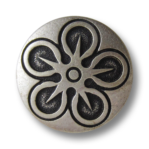 www.Knopfparadies.de - 0764as - Silberne Metallknöpfe mit außergewöhnlichem Motiv