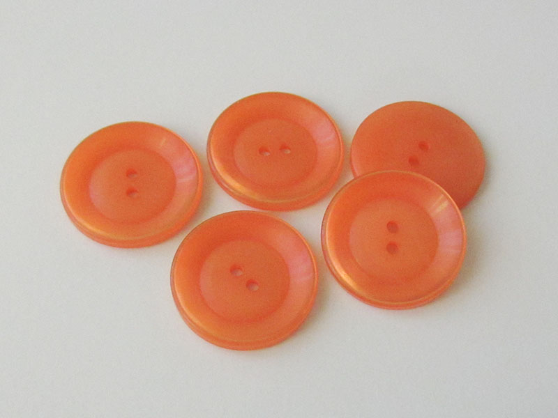 www.knopfparadies.de - 5818or - Riesige Mantelknöpfe in schimmerndem Orange