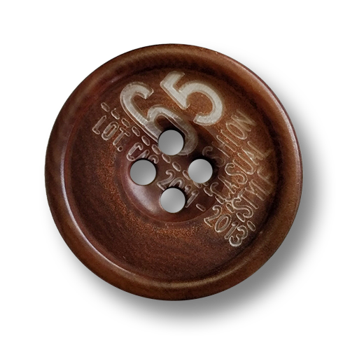 www.knopfparadies.de - 4264br - Braune Steinnussknöpfe mit Muster
