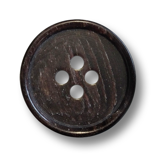 Schlichter brauner Vierlochknopf mit Marmorierung