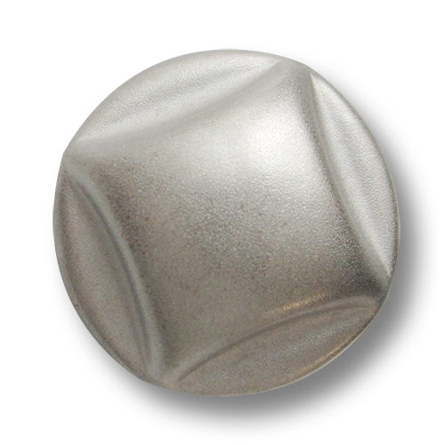 www.knopfparadies.de - 2052sm - Matt silberfarbene Designerknöpfe aus Metallblech