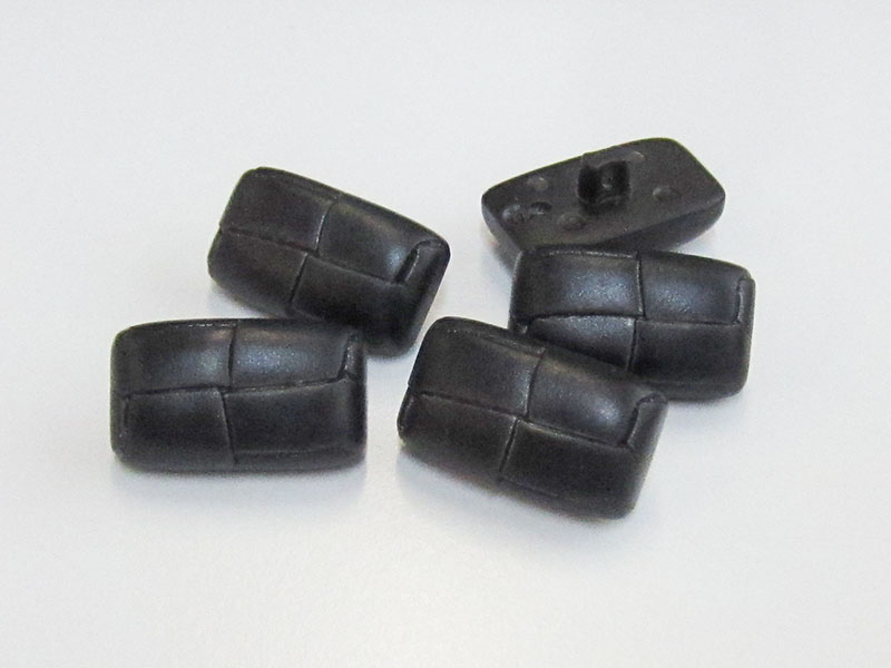 www.knopfparadies.de - 5973sc - schwarze Kunststoffknöpfe, fast wie echte Lederknöpfe