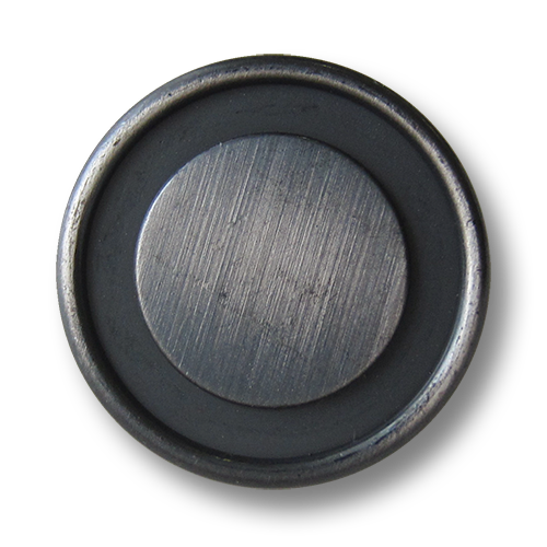 www.Knopfparadies.de - 1537ei - Ausgefallene eisenfarbene Metallknöpfe mit Öse